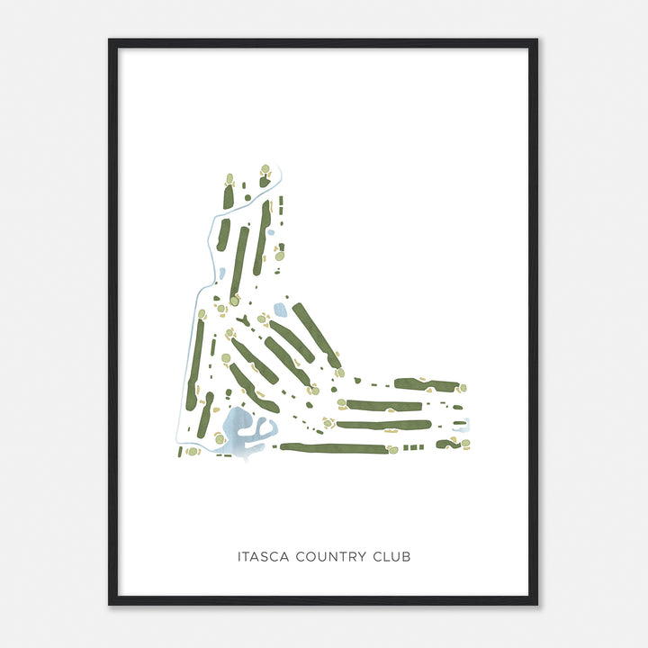 Print of Itasca Country Club Modern Map