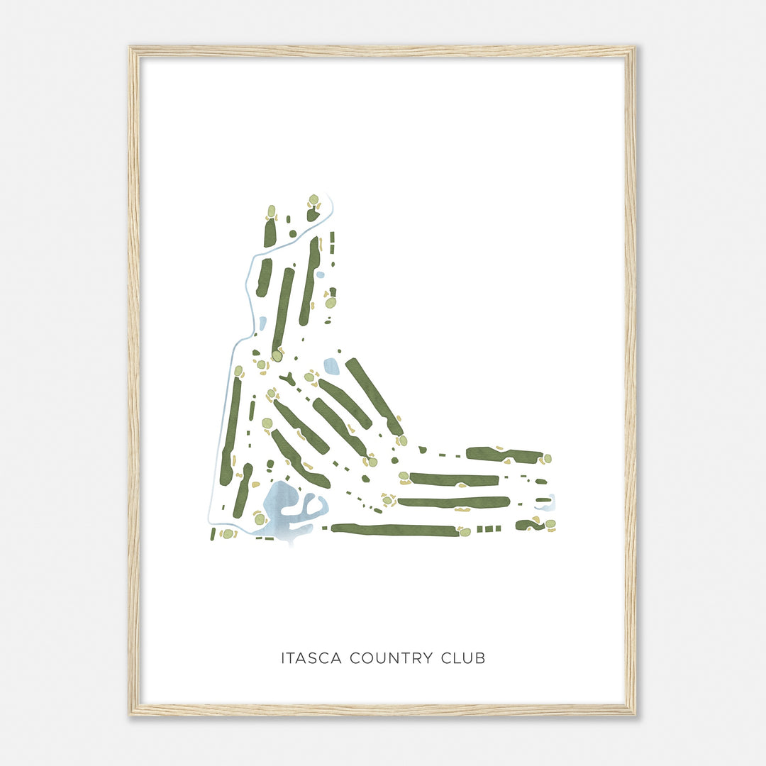 Print of Itasca Country Club Modern Map