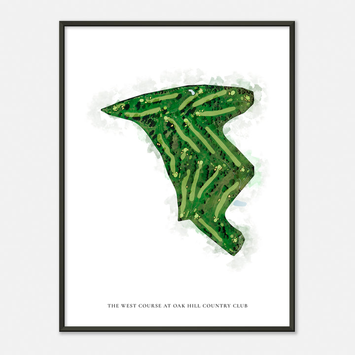 Print of The West Course At Oak Hill Country Club Classic Map