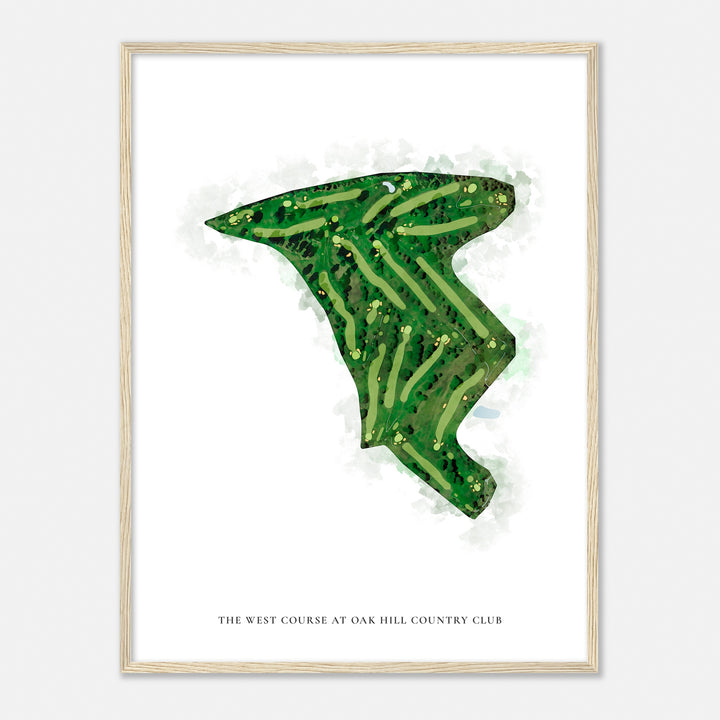 Print of The West Course At Oak Hill Country Club Classic Map