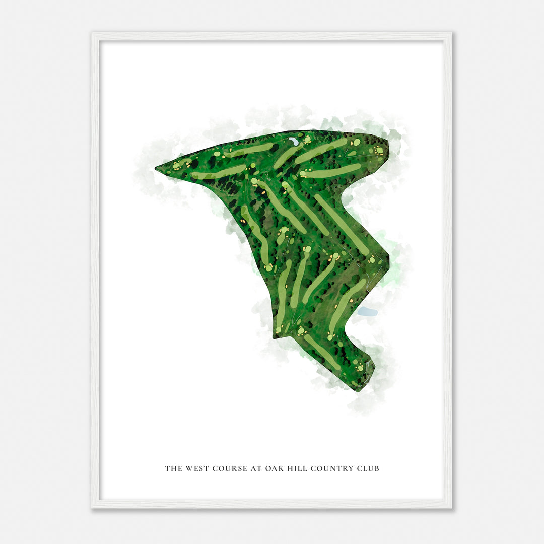 Print of The West Course At Oak Hill Country Club Classic Map