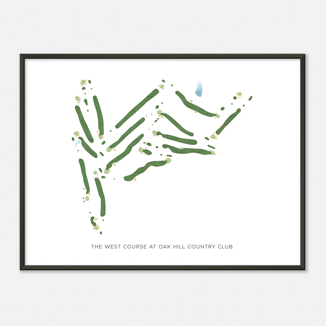 Print of The West Course At Oak Hill Country Club Modern Map