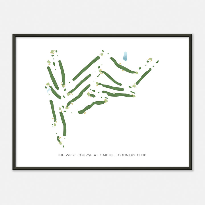 Print of The West Course At Oak Hill Country Club Modern Map