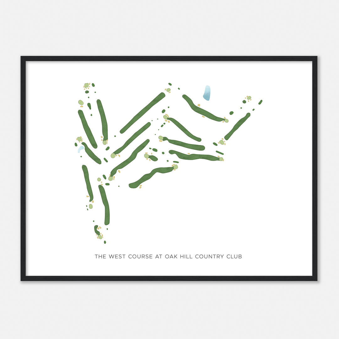 Print of The West Course At Oak Hill Country Club Modern Map