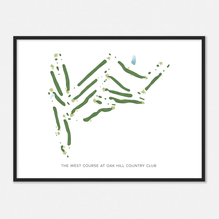 Print of The West Course At Oak Hill Country Club Modern Map