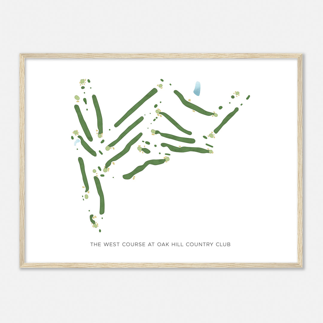 Print of The West Course At Oak Hill Country Club Modern Map