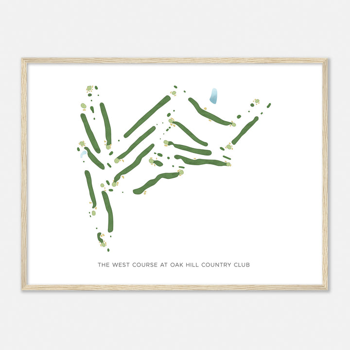Print of The West Course At Oak Hill Country Club Modern Map