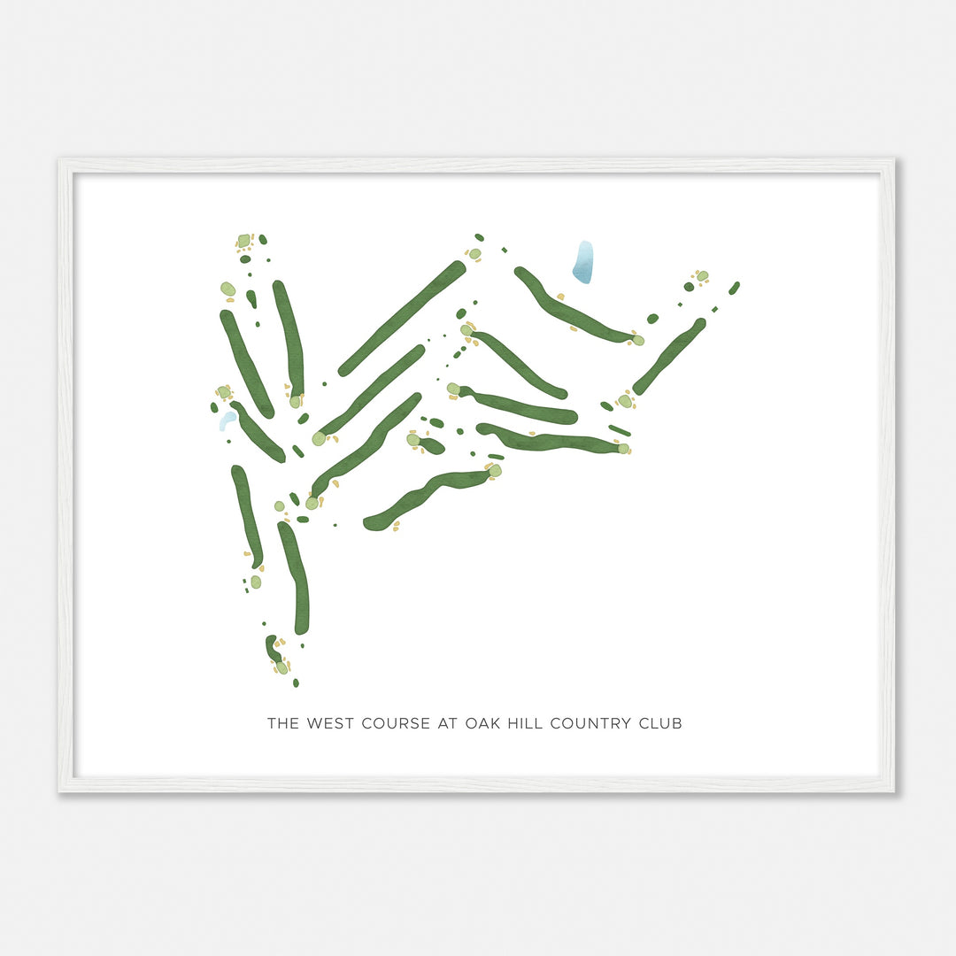 Print of The West Course At Oak Hill Country Club Modern Map