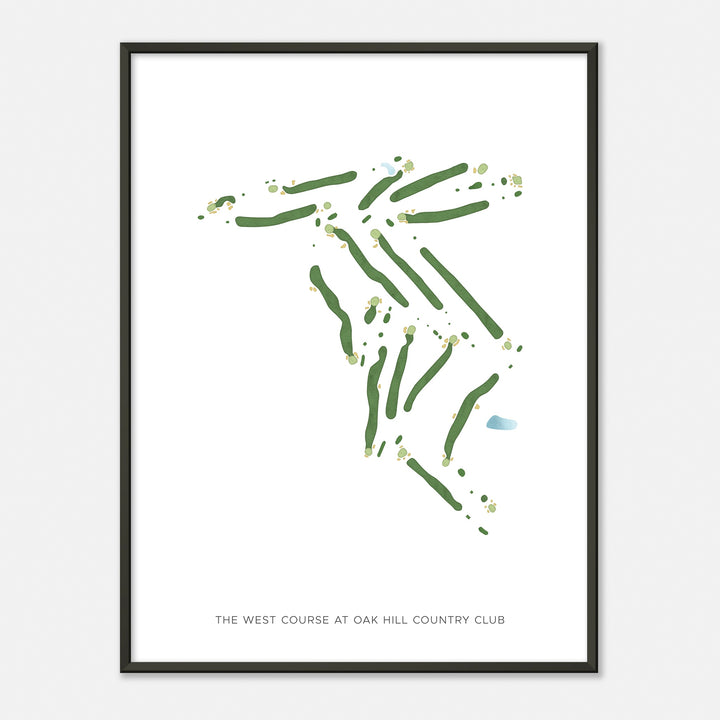 Print of The West Course At Oak Hill Country Club Modern Map