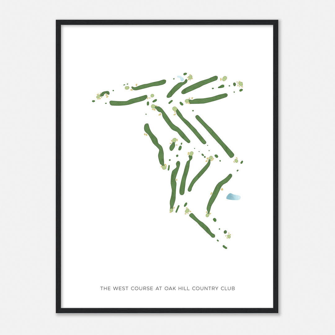 Print of The West Course At Oak Hill Country Club Modern Map
