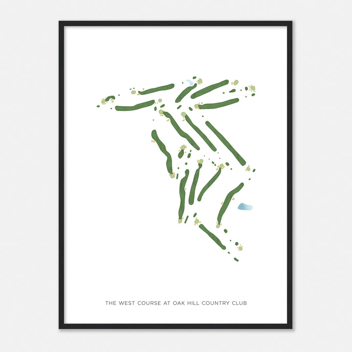 Print of The West Course At Oak Hill Country Club Modern Map