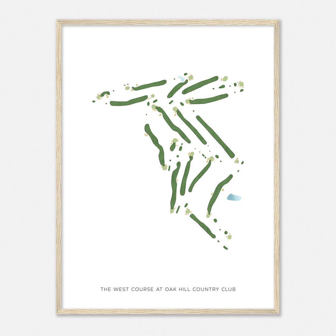 Print of The West Course At Oak Hill Country Club Modern Map