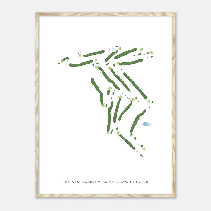 Print of The West Course At Oak Hill Country Club Modern Map