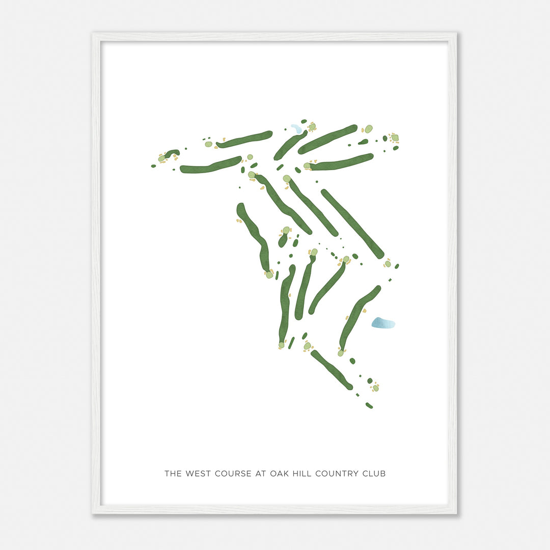 Print of The West Course At Oak Hill Country Club Modern Map