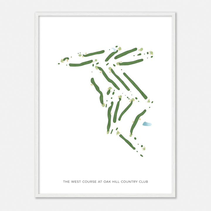Print of The West Course At Oak Hill Country Club Modern Map