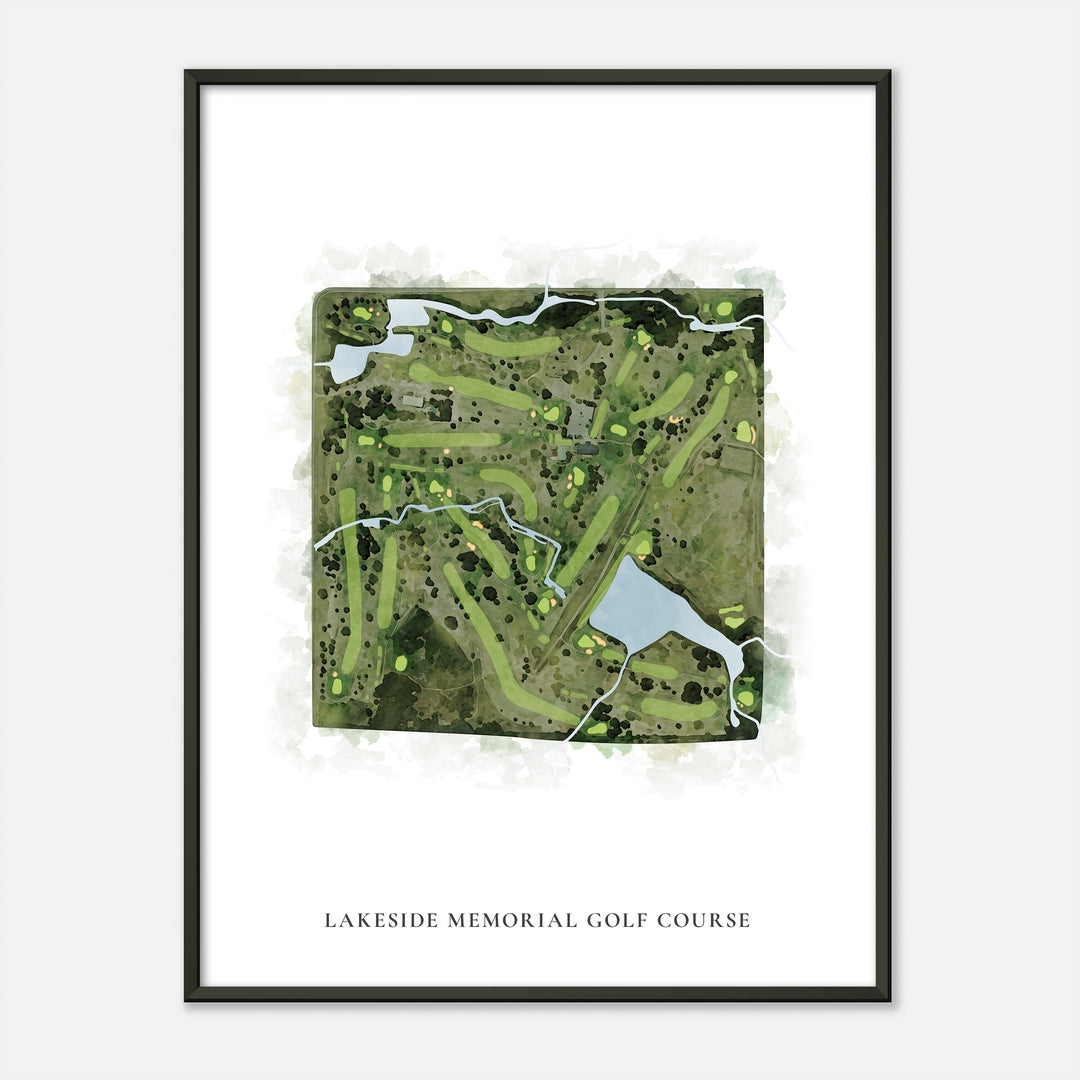 Print of Lakeside Memorial Golf Course Classic Map