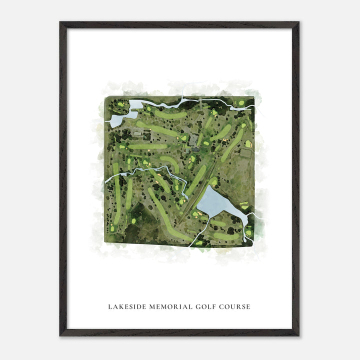 Print of Lakeside Memorial Golf Course Classic Map