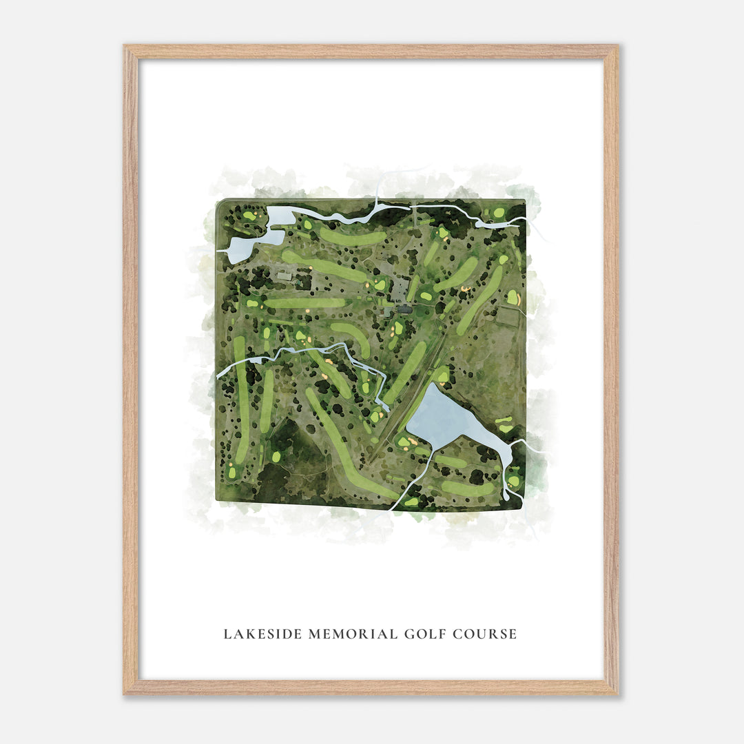 Print of Lakeside Memorial Golf Course Classic Map