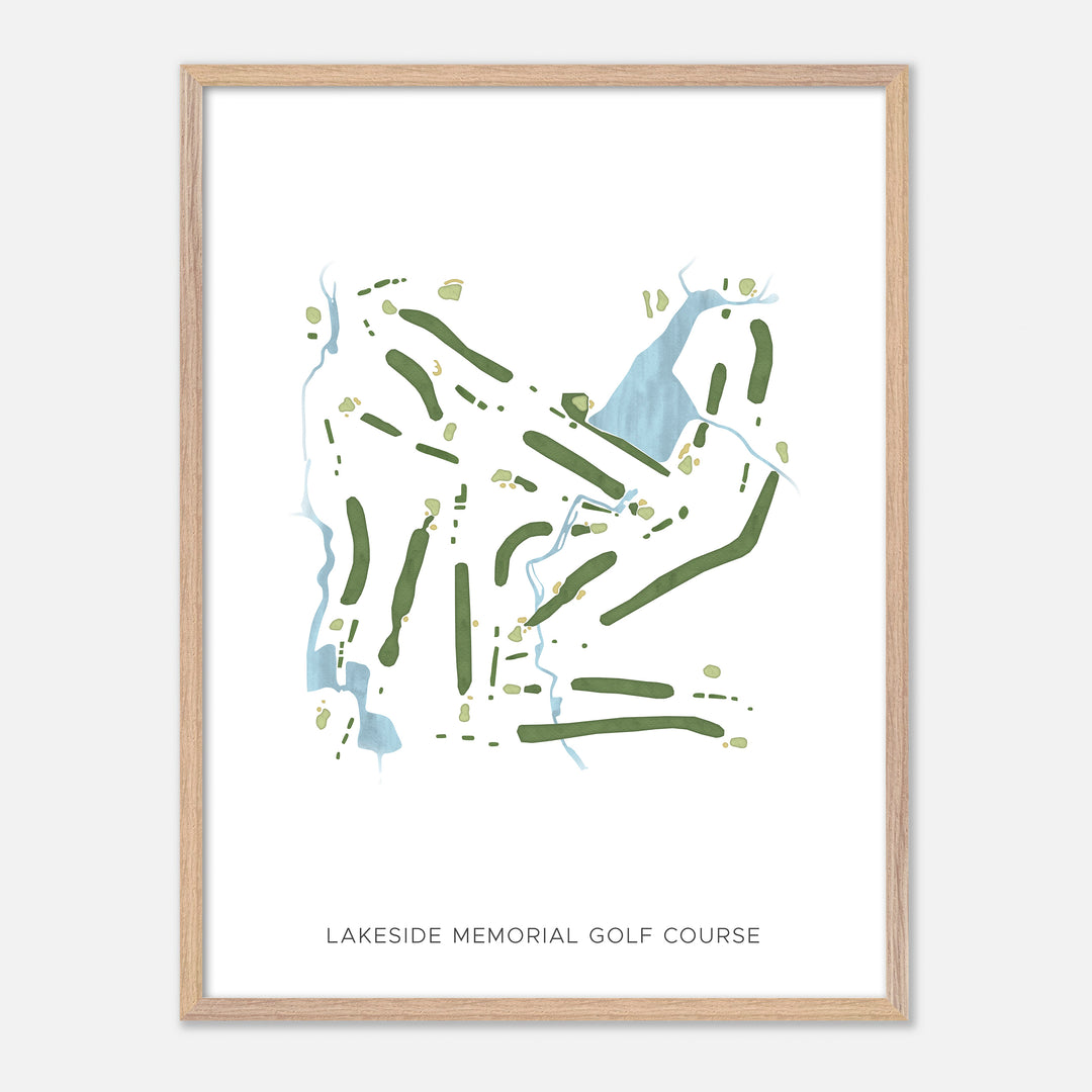 Print of Lakeside Memorial Golf Course Modern Map