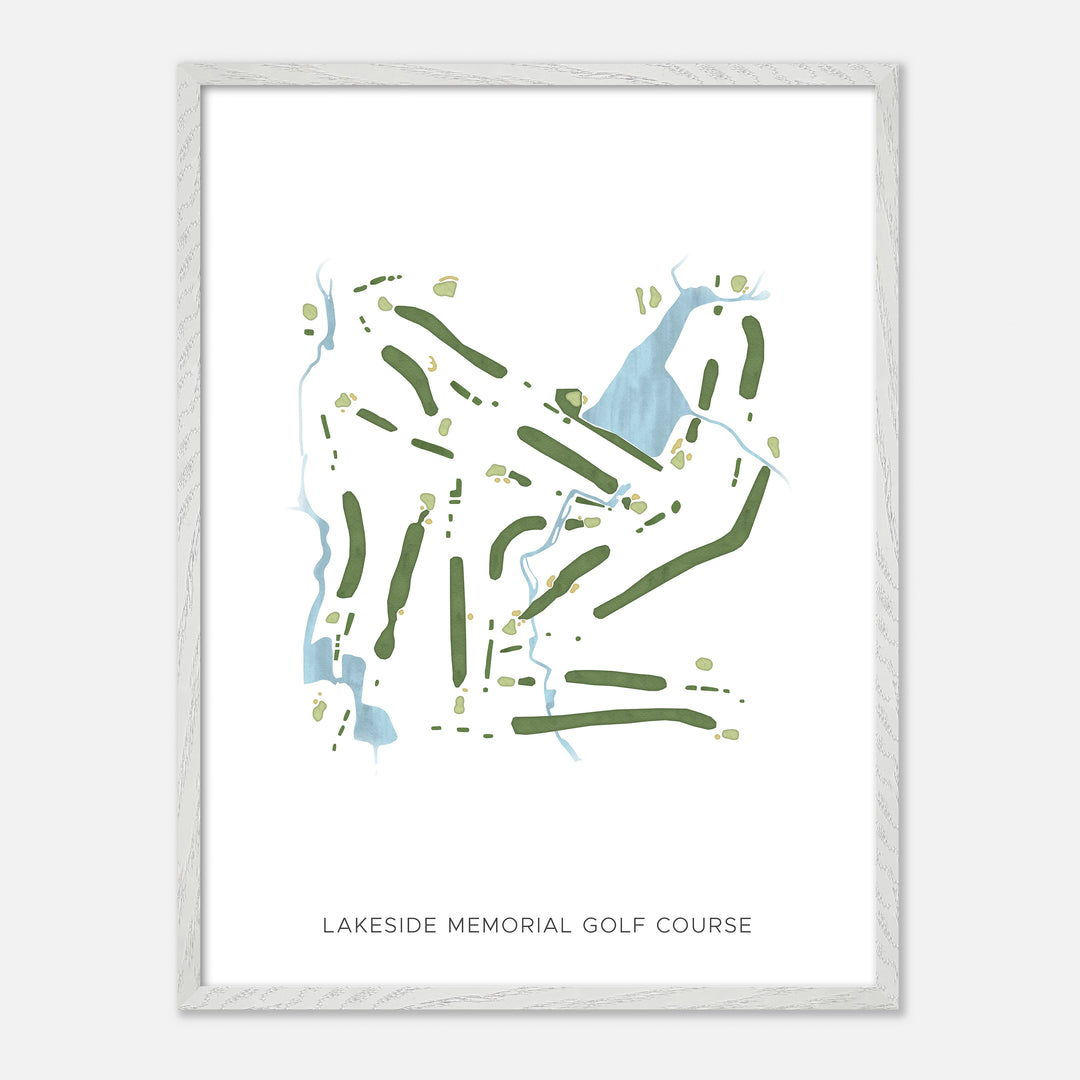 Print of Lakeside Memorial Golf Course Modern Map
