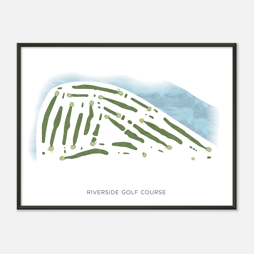 Print of Riverside Golf Course Modern Map