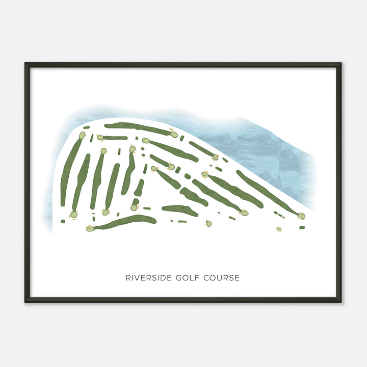 Print of Riverside Golf Course Modern Map