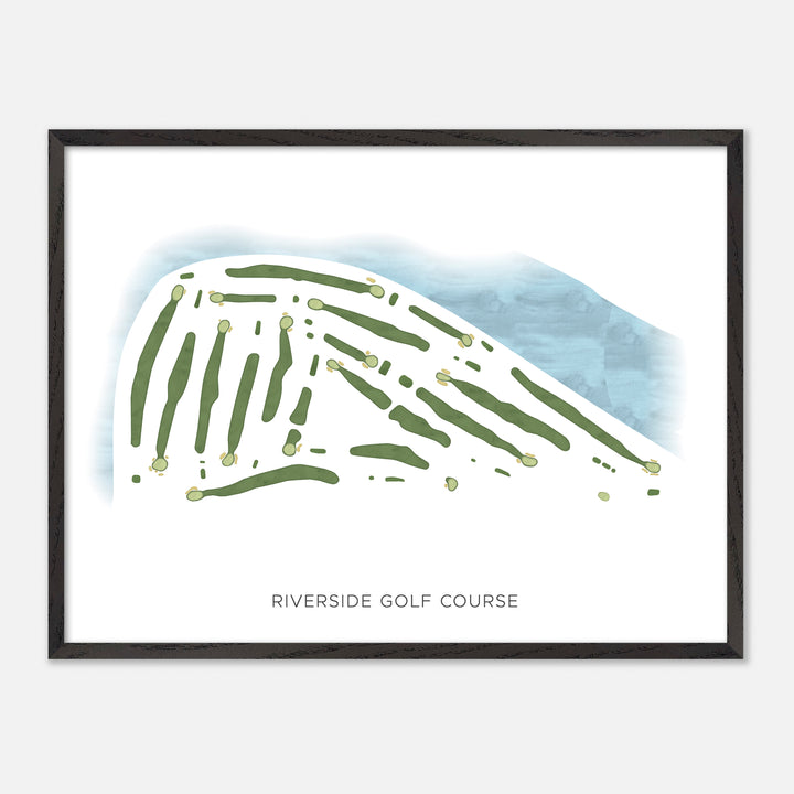 Print of Riverside Golf Course Modern Map