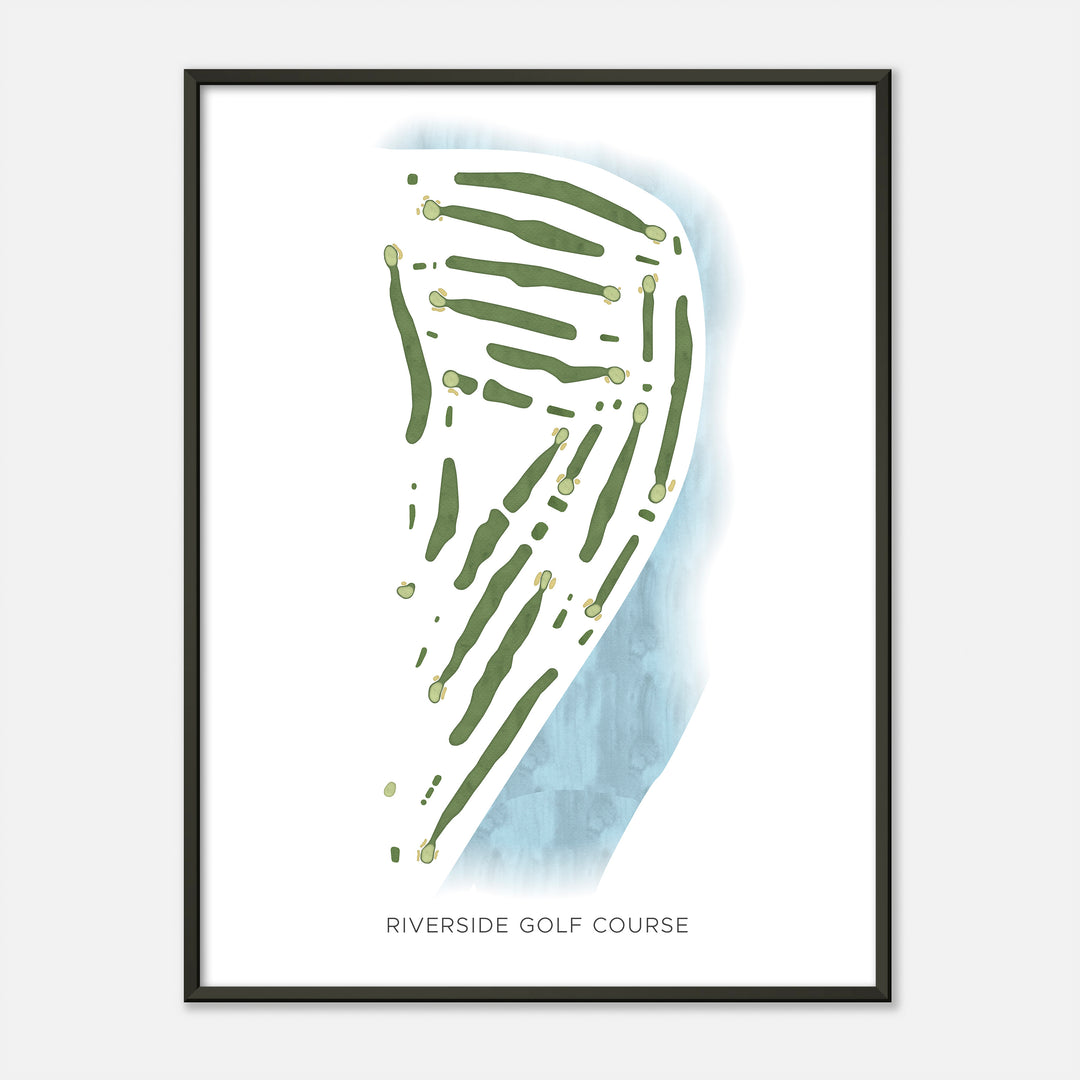 Print of Riverside Golf Course Modern Map