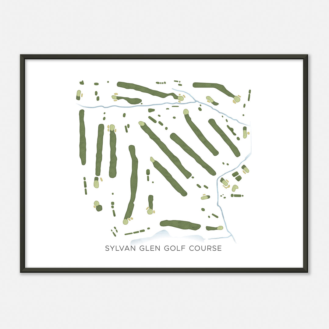 Print of Sylvan Glen Golf Course Modern Map