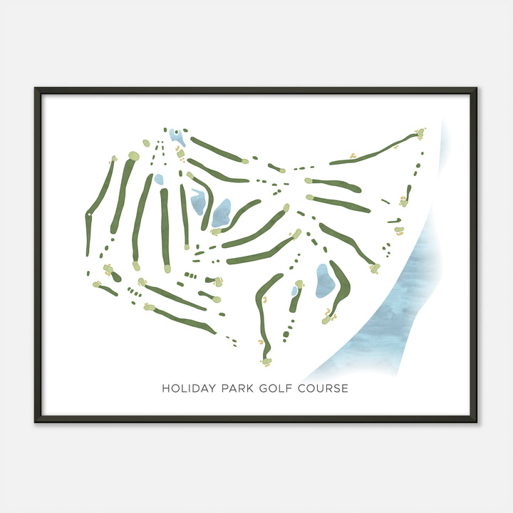 Print of Holiday Park Golf Course Modern Map