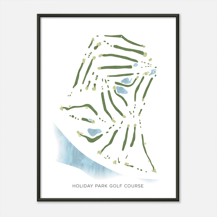 Print of Holiday Park Golf Course Modern Map