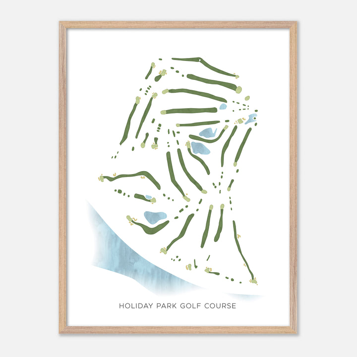 Print of Holiday Park Golf Course Modern Map