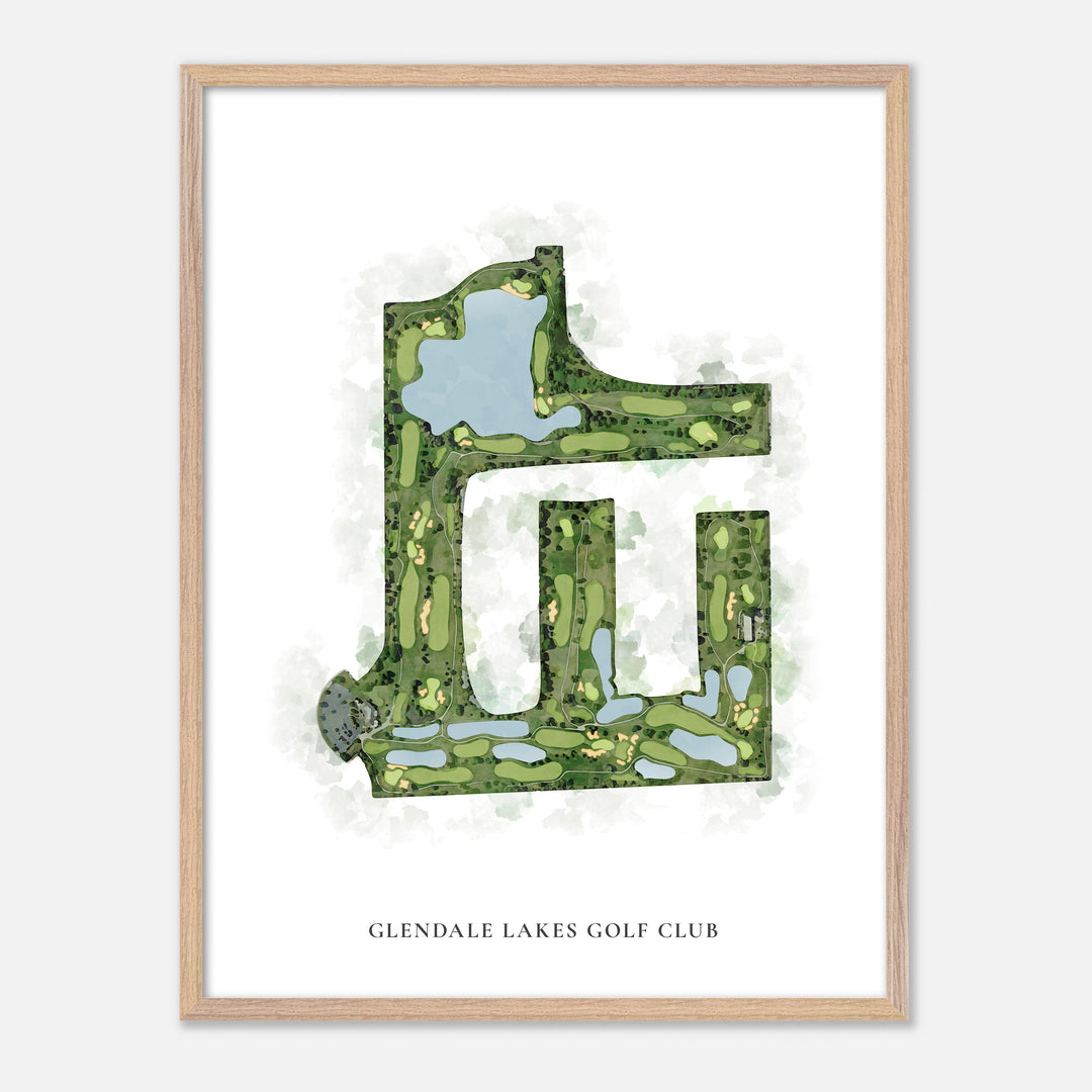 Print of Glendale Lakes Golf Club Classic Map