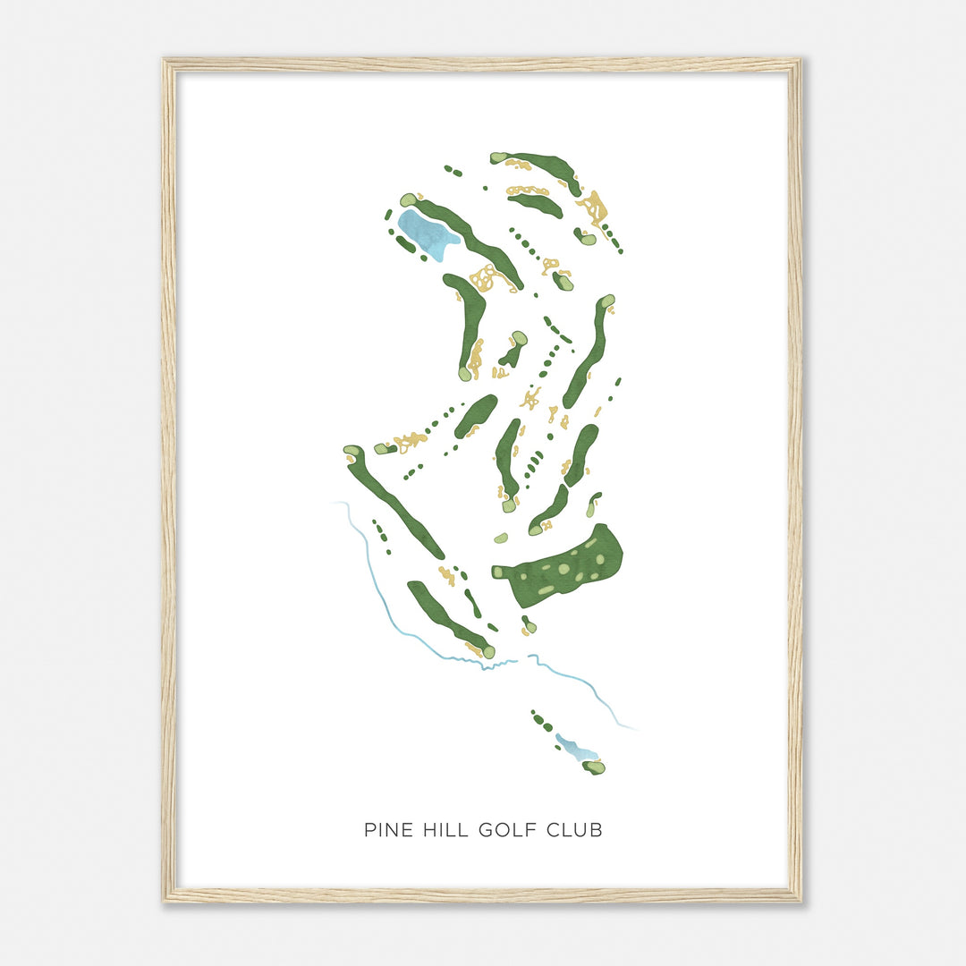 Print of Pine Hill Golf Club Modern Map