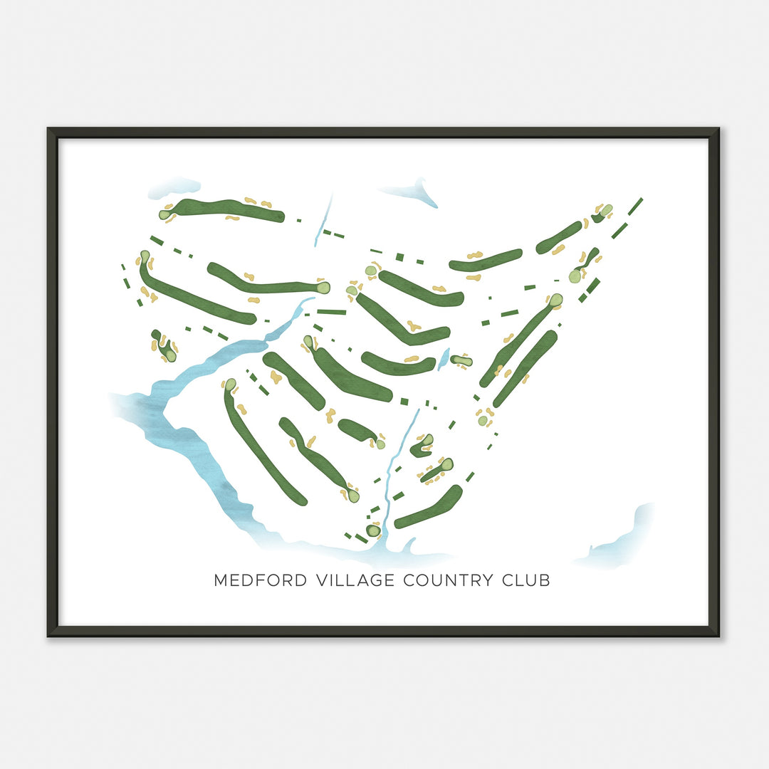 Print of Medford Village Country Club Modern Map