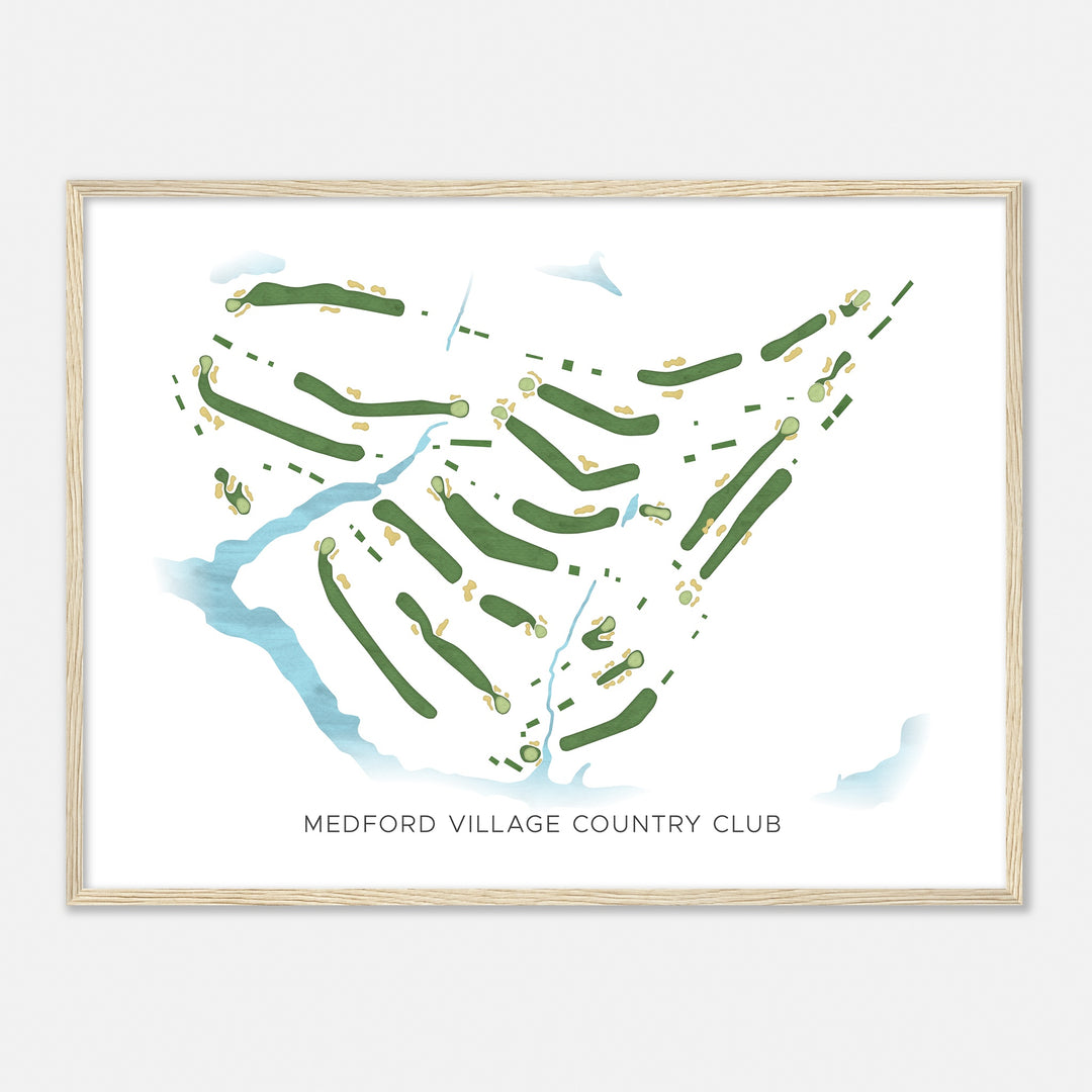 Print of Medford Village Country Club Modern Map