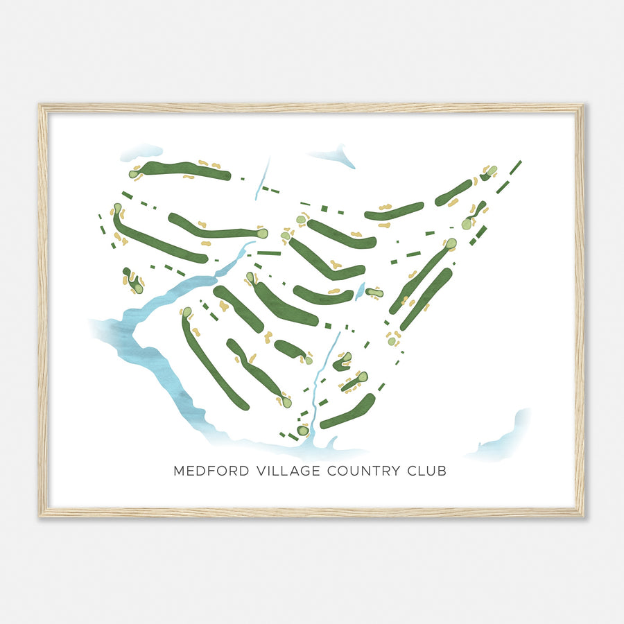 Print of Medford Village Country Club Modern Map