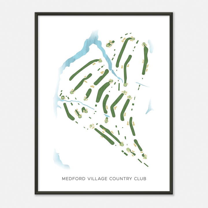 Print of Medford Village Country Club Modern Map