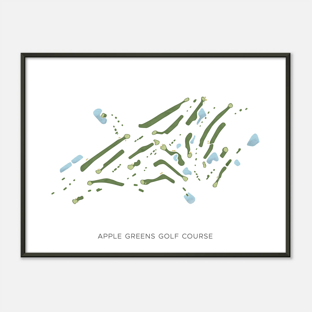 Print of Apple Greens Golf Course Modern Map