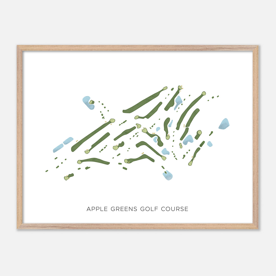 Print of Apple Greens Golf Course Modern Map
