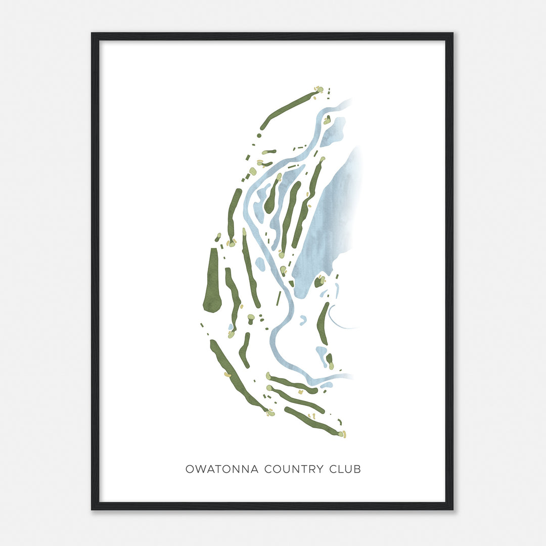 Print of Owatonna Country Club Modern Map
