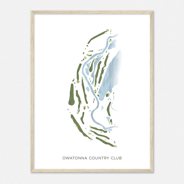 Print of Owatonna Country Club Modern Map