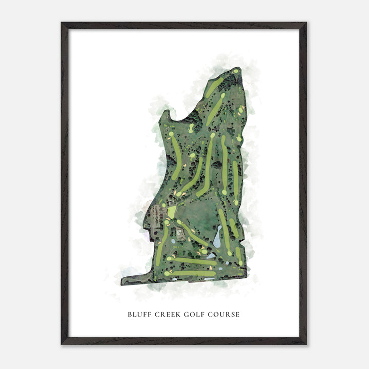 Print of Bluff Creek Golf Course Classic Map