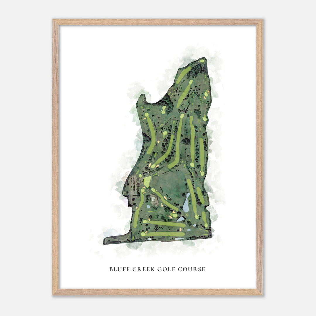 Print of Bluff Creek Golf Course Classic Map