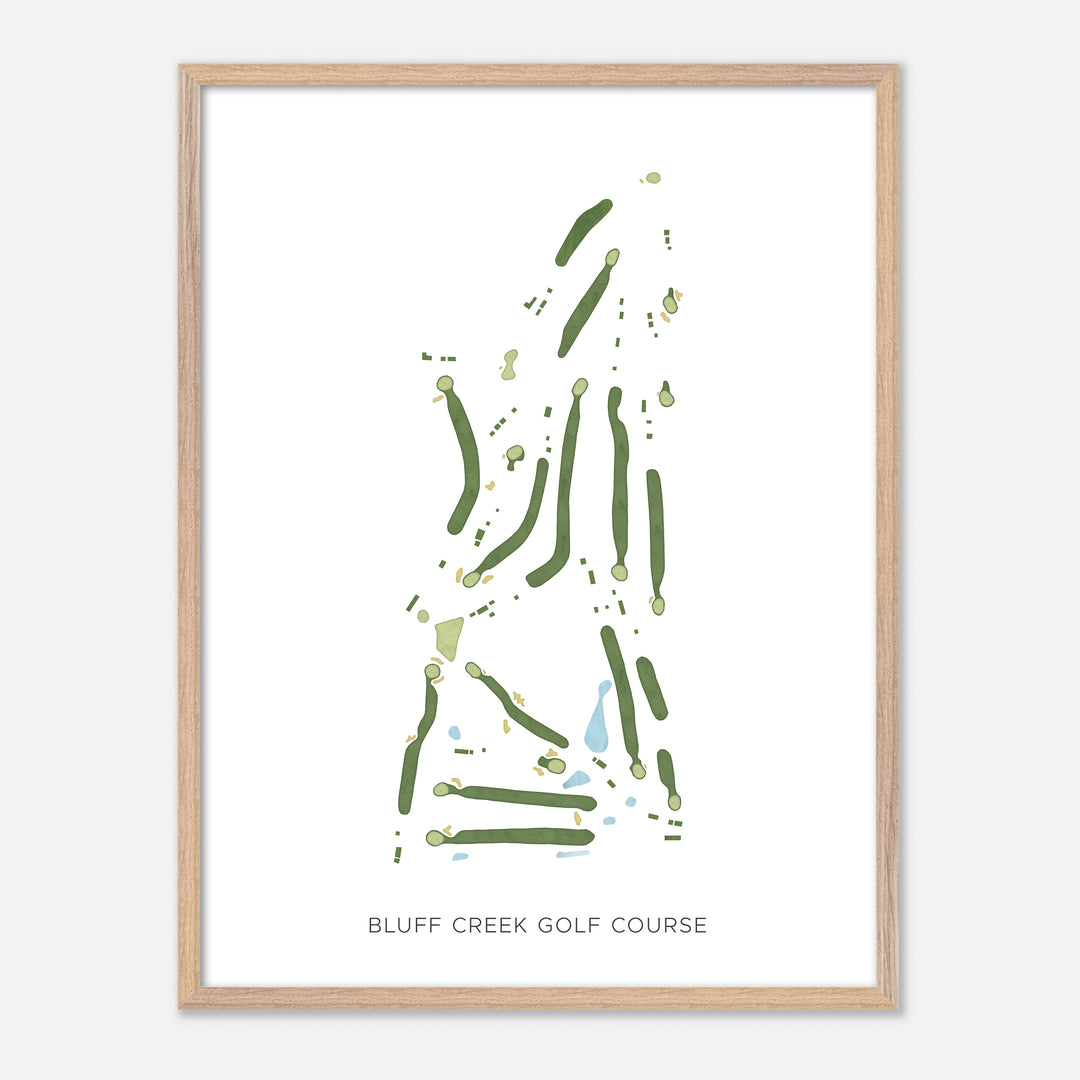 Print of Bluff Creek Golf Course Modern Map