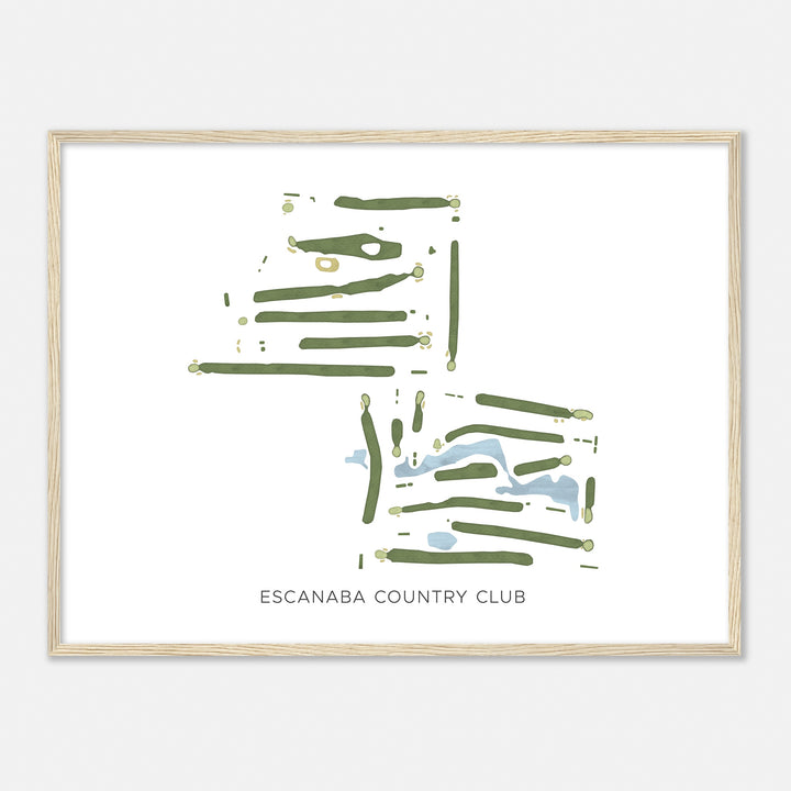Print of Escanaba Country Club Modern Map