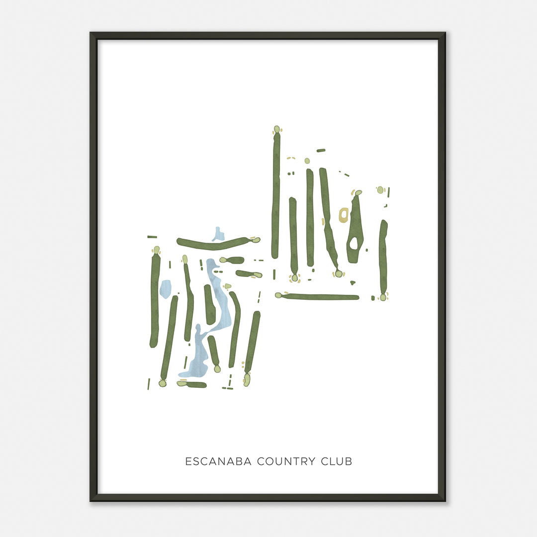 Print of Escanaba Country Club Modern Map