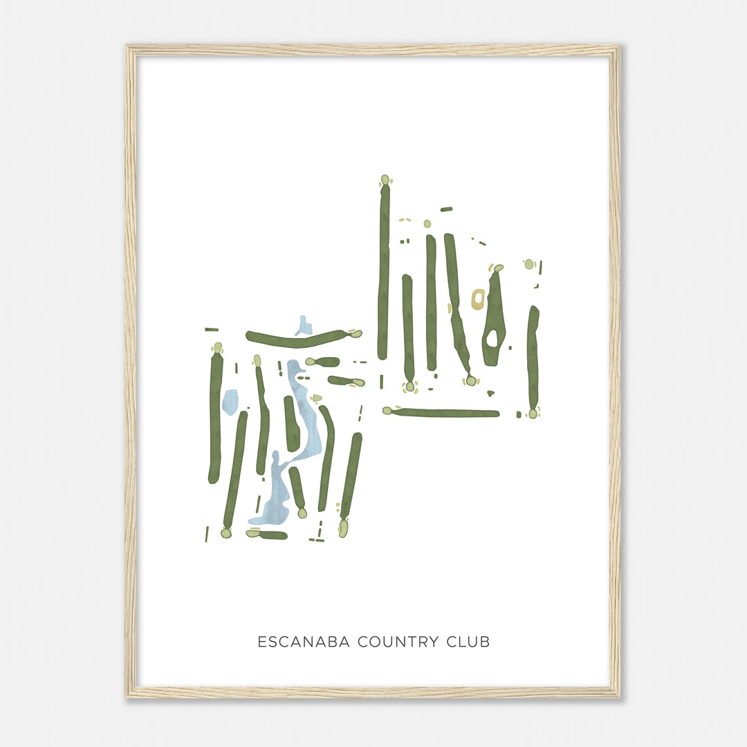 Print of Escanaba Country Club Modern Map