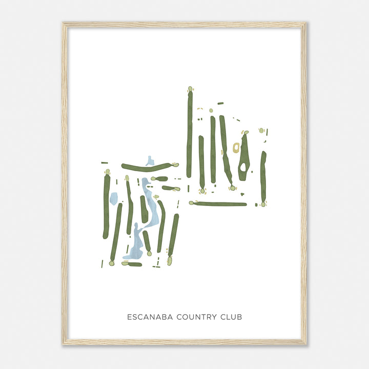 Print of Escanaba Country Club Modern Map