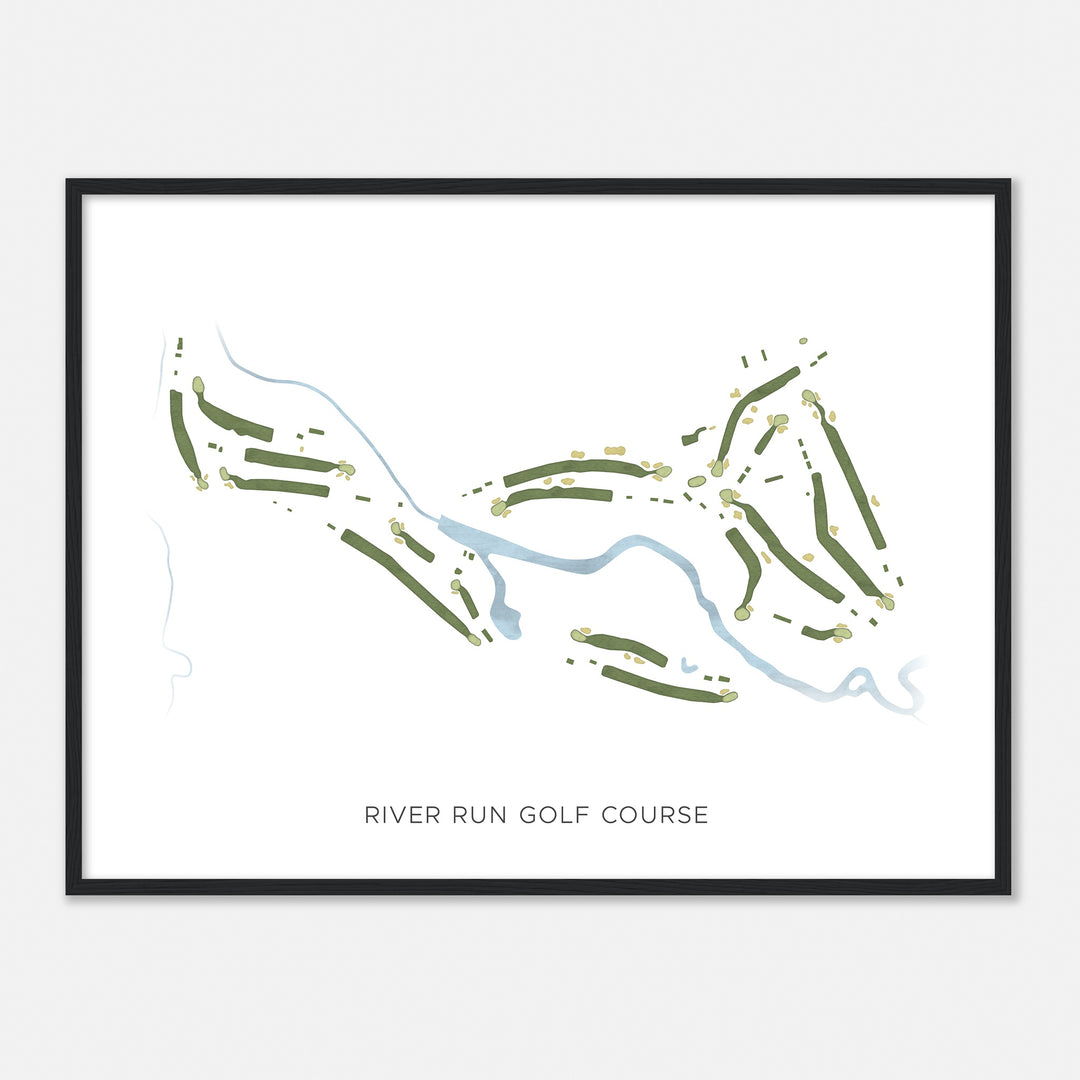 Print of River Run Golf Course Modern Map